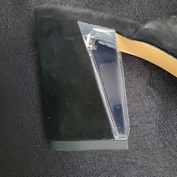 NWOT Nine West Gemily Peep Toe Mules with Partial Clear Heel - Picture 8 of 9